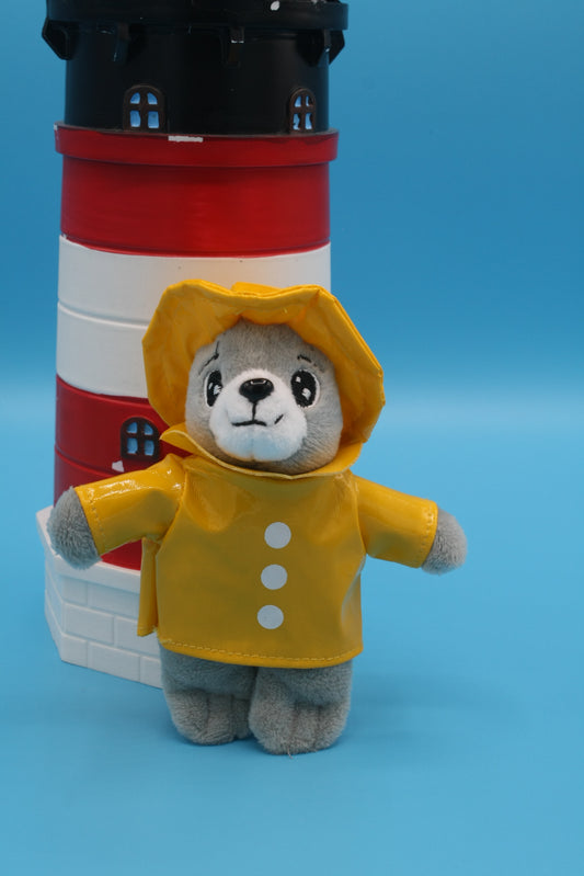 Schlüsselanhänger Bär mit Regenjacke